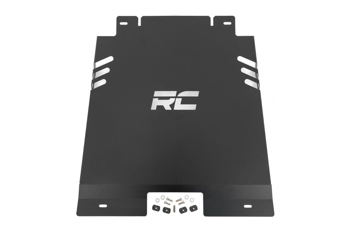 Ford F-150 Catalytic Converter Shield - Rough Country - Anti-Theft Skid Plate, 14-Gauge Steel, Powder-Coated - '15-'25